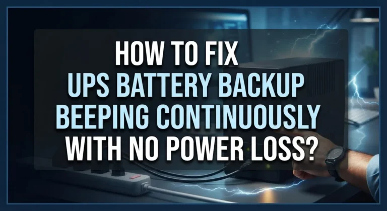 How To Fix UPS Battery Backup Beeping Continuously With No Power Loss?